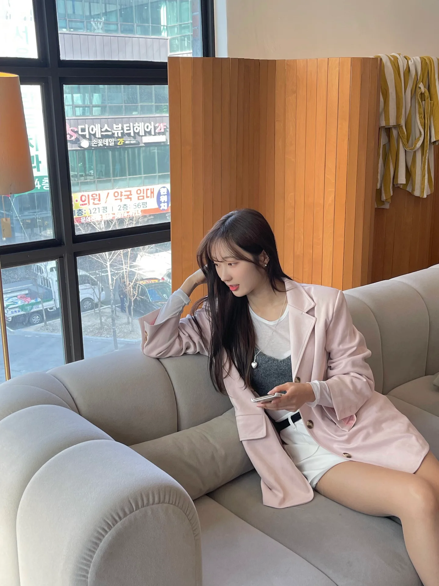 봄 가을 스웨이드 세미오버핏 투버튼 단추 자켓 - jk 상세 9