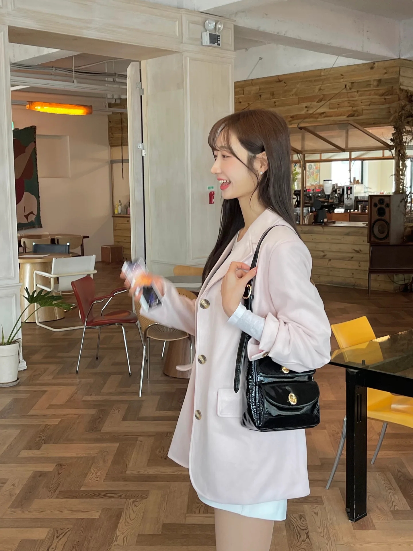 봄 가을 스웨이드 세미오버핏 투버튼 단추 자켓 - jk 상세 10