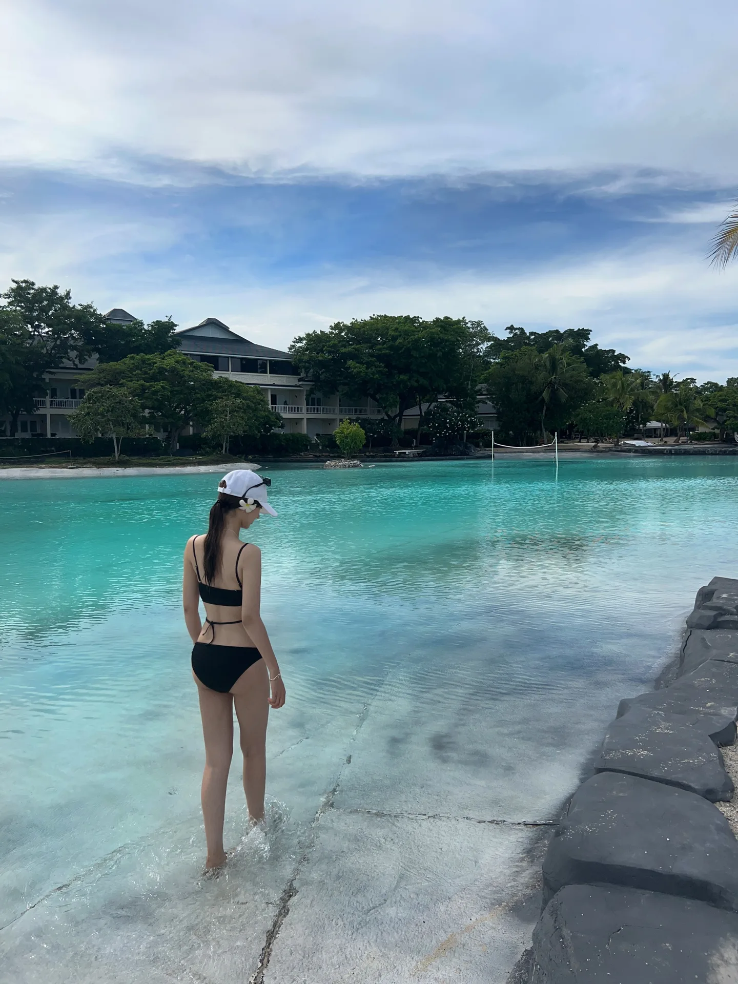 허리날씬효과패드o섹시 사선 스트랩 x자 꼬임 끈 비키니 모노키니 수영복 - swim 상세 9