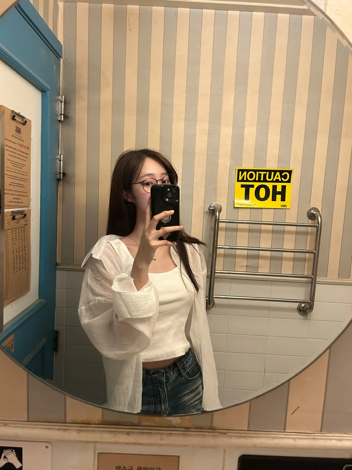 여름 지짐이 카라 단추 오버핏 루즈핏 롱 얇은 남방 셔츠 장마룩 - sh 상세 8
