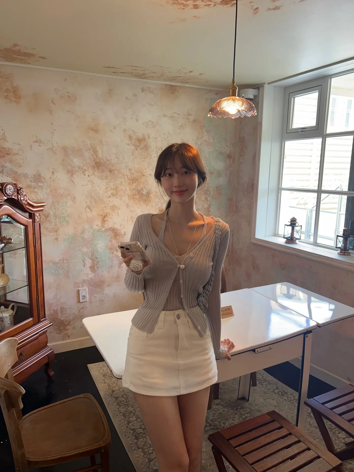 홀터나시가디건 일체형set 여름 가디건 세트 - cd