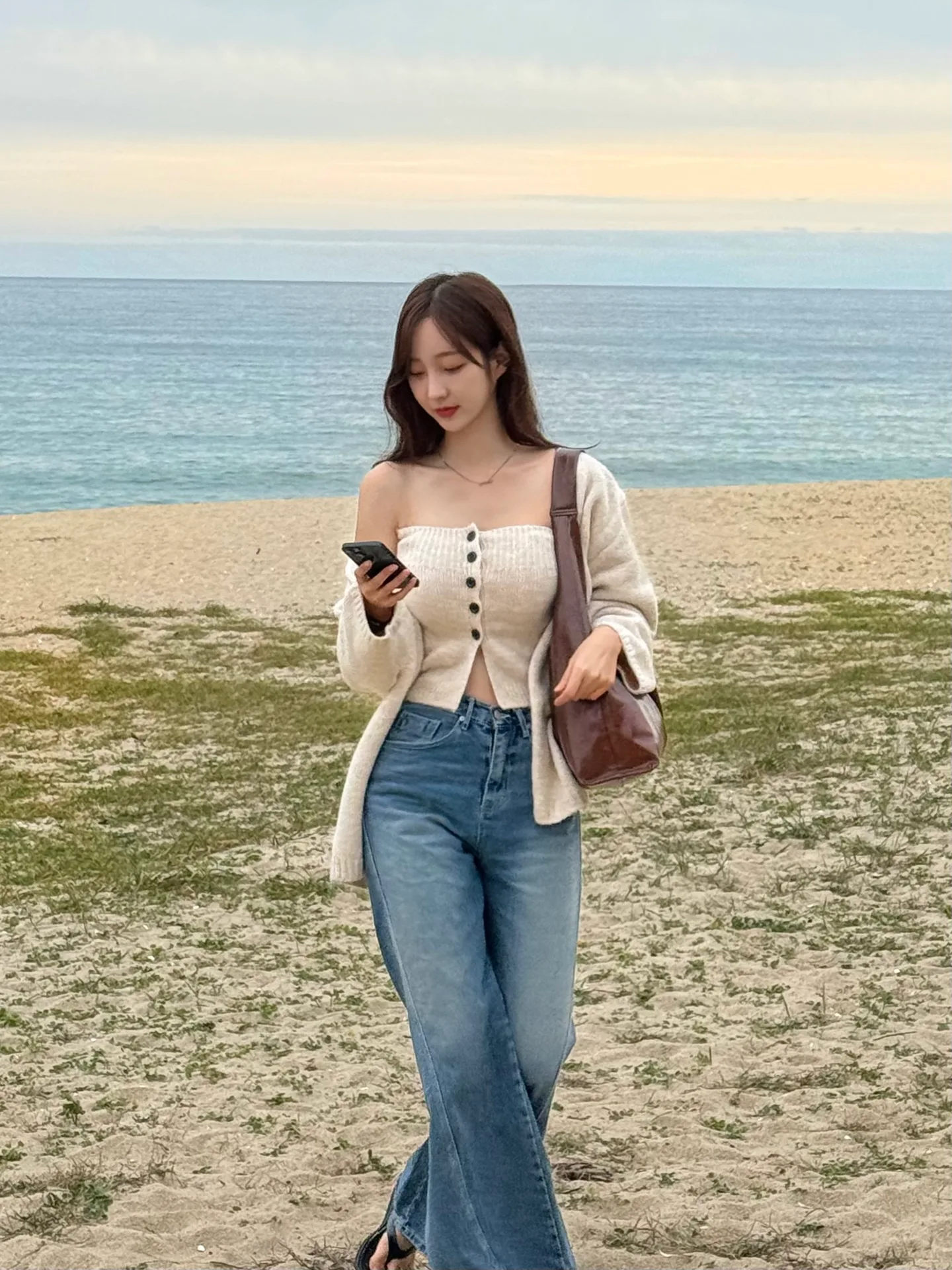 데일리 보부상 가죽 레더 호보백 - acc