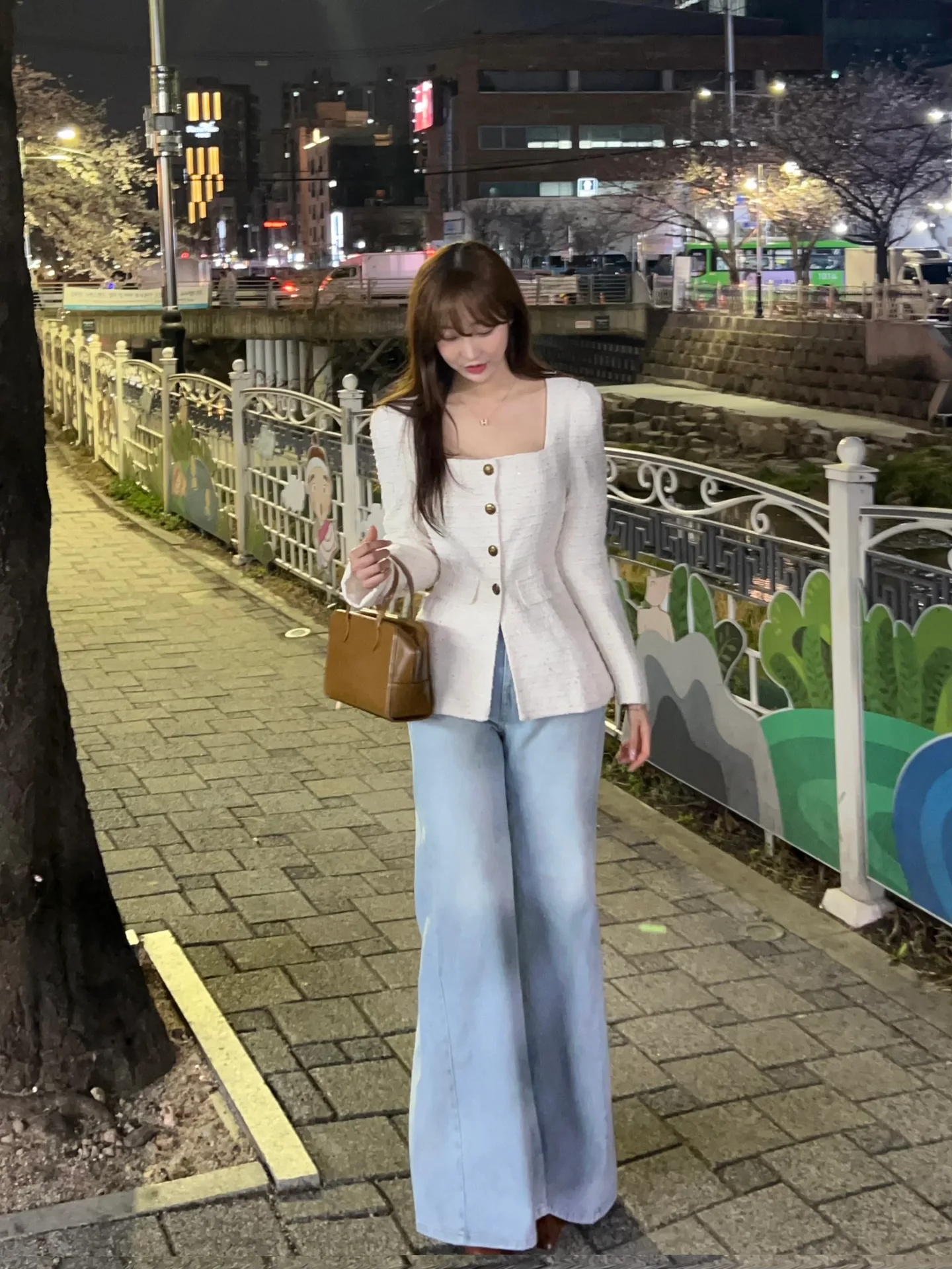 샌드브러쉬 와이드 포켓 롱 맥시 데님바지 - pt 상세 8