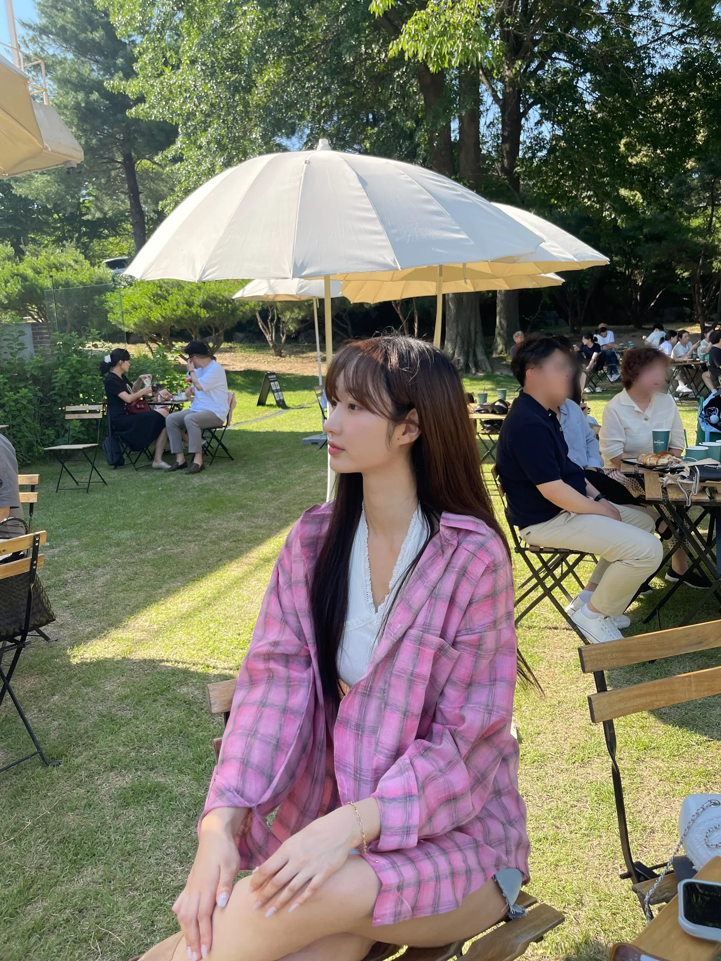 오버핏 카라 여름 거즈 체크남방 - sh