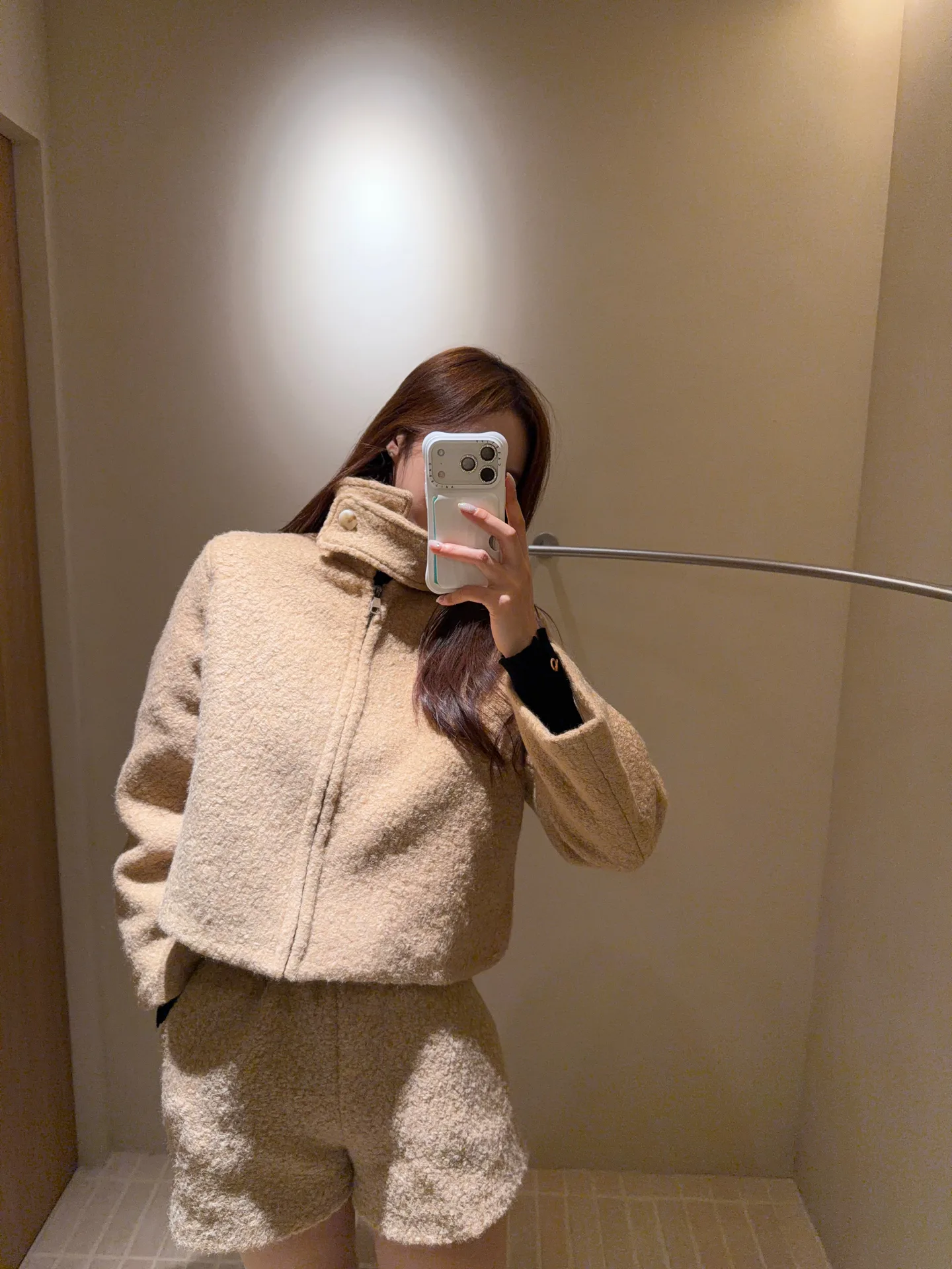 포근따뜻 양털 크림 모직 터틀넥 숏코트 - ct 상세 11