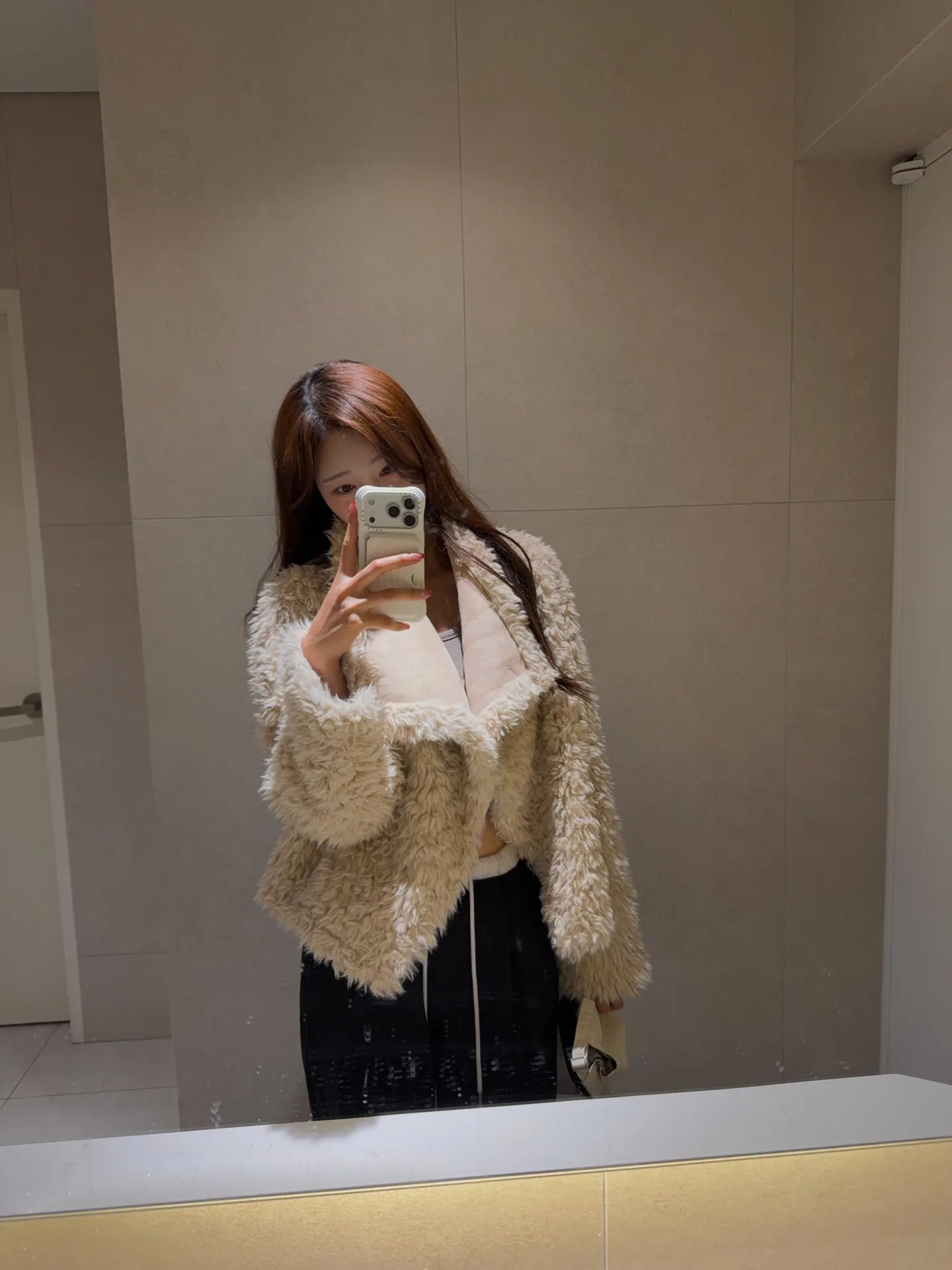 겨울 오버핏 퍼코트 양털 무스탕 퍼자켓 - ct 상세 10