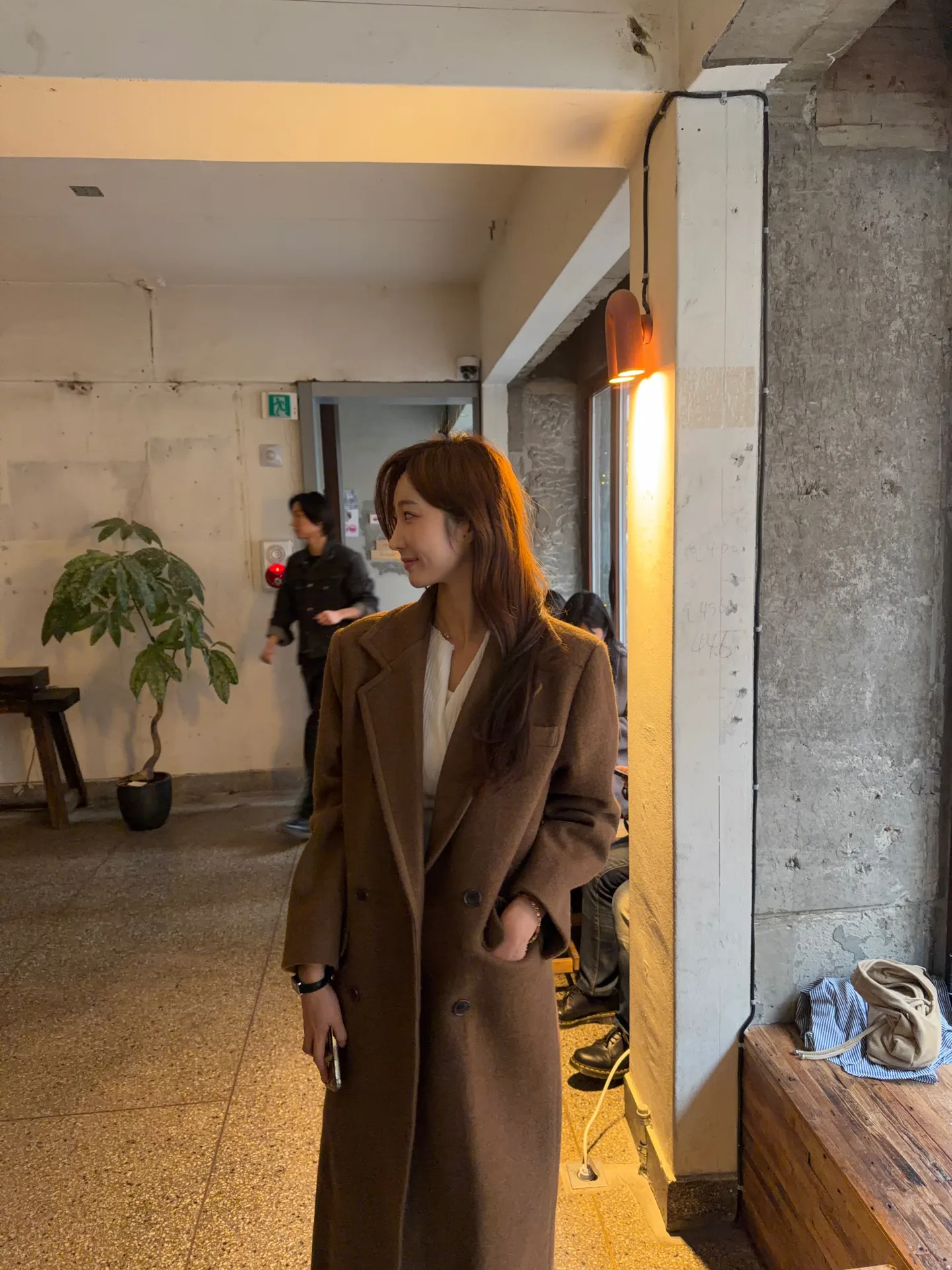 울 헤어리 알파카 오버핏 핸드메이드 롱코트 - ct 7