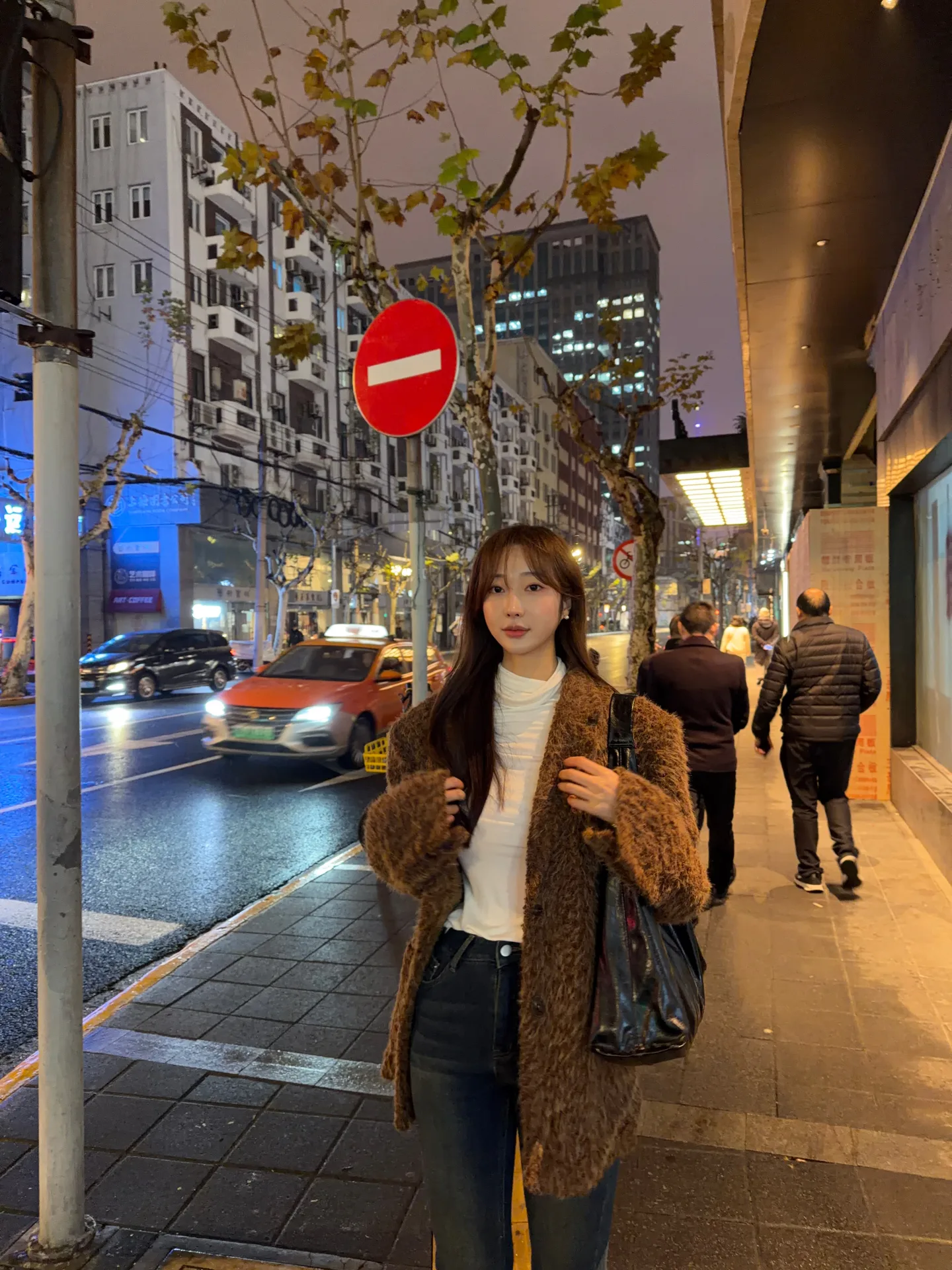 모헤어 앙고라 오버핏 겨울 퍼 자켓 코트 - ct