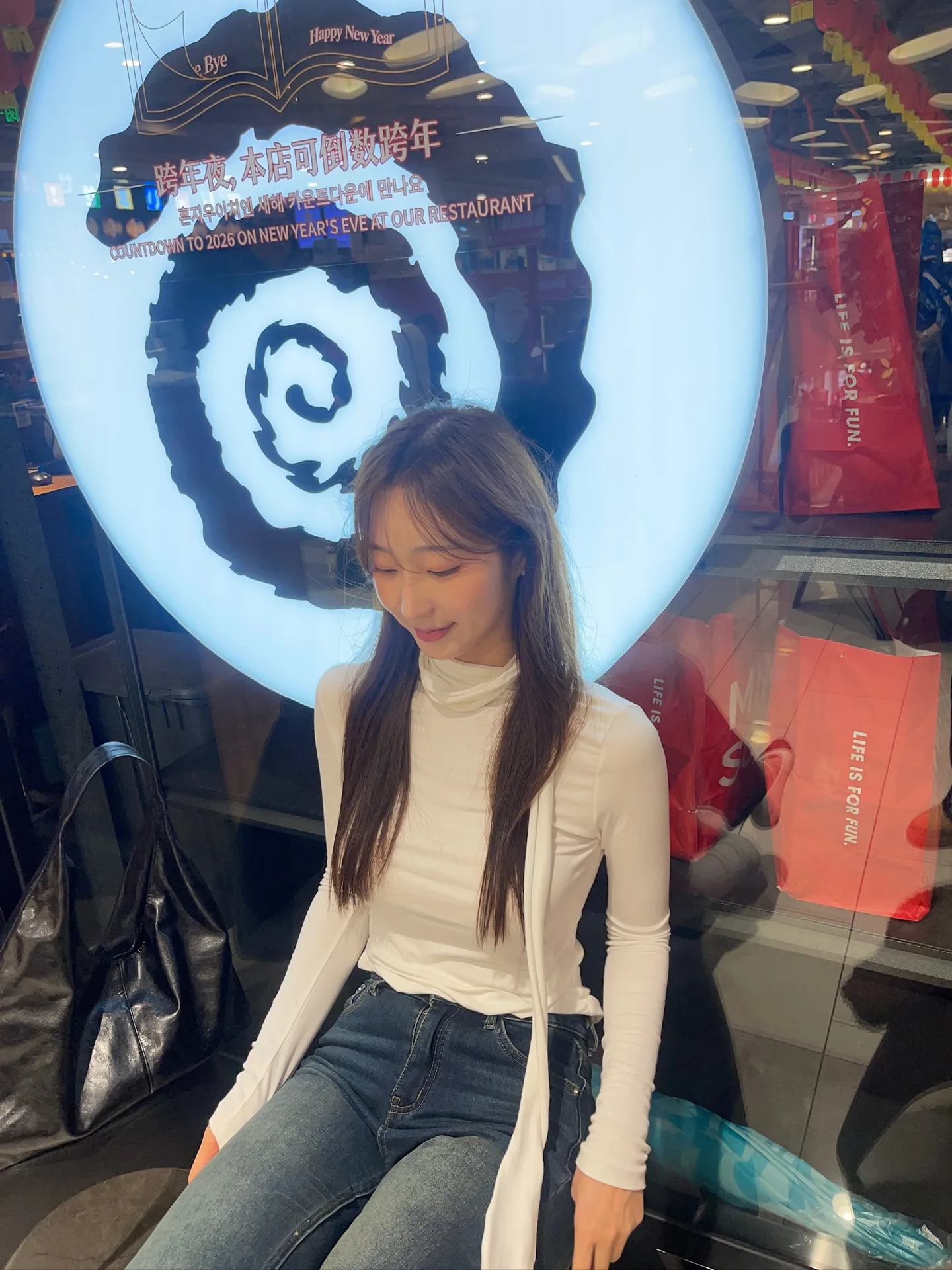 레이어드 스판 롱슬리브 스카프 머플러 반목폴라티 - tee 상세 12