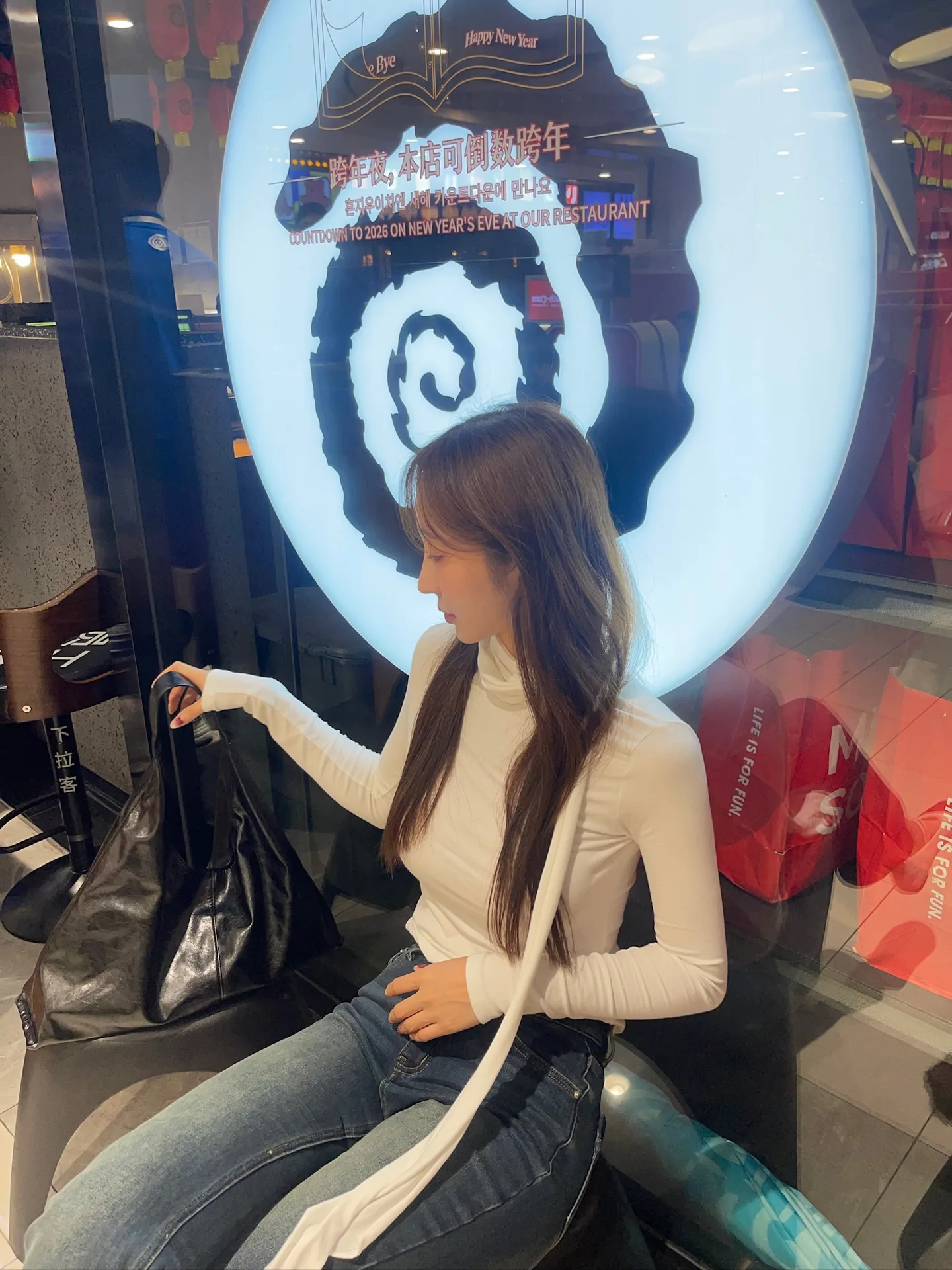 레이어드 스판 롱슬리브 스카프 머플러 반목폴라티 - tee 상세 24