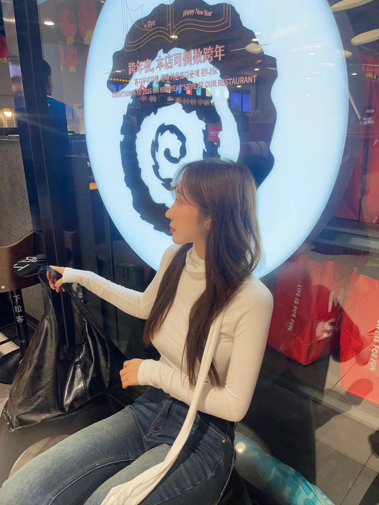 레이어드 스판 롱슬리브 스카프 머플러 반목폴라티 - tee 상세 25