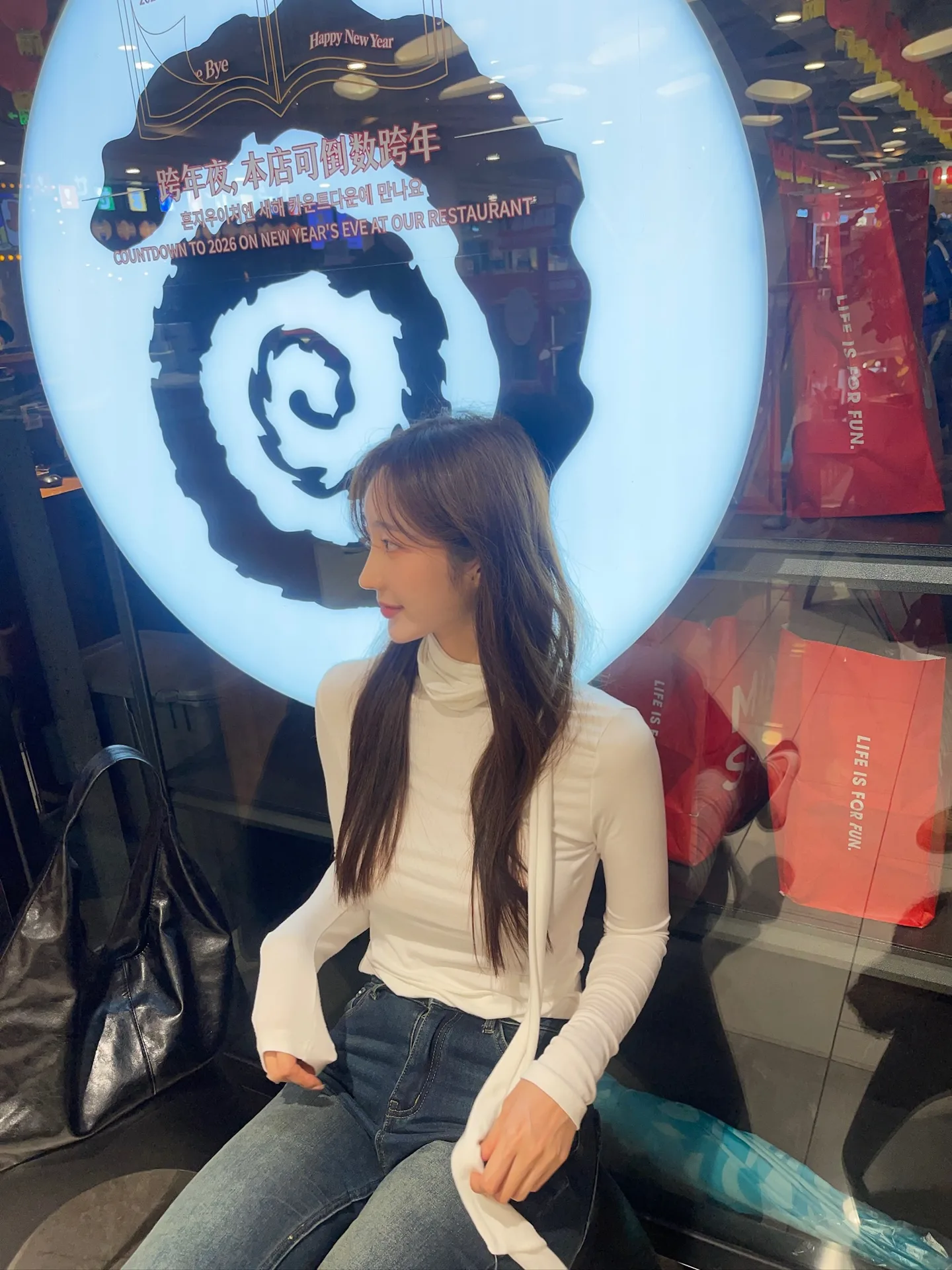 레이어드 스판 롱슬리브 스카프 머플러 반목폴라티 - tee 상세 13